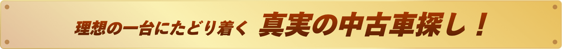 理想の一台にたどり着く真実の中古車探し！